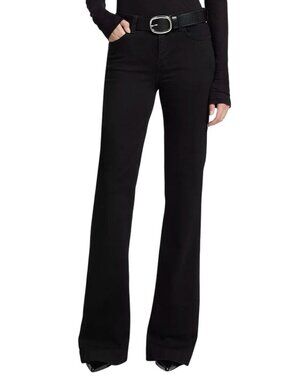 NWT 7 For All Mankind Dojo Tailorless Flare Jeans Nightblack Size 31 MSRP $168